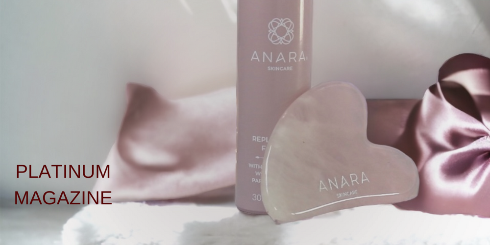 Anara Replenishing Face Oil & Rose Quartz Gua Sha with Lilac Ribbon