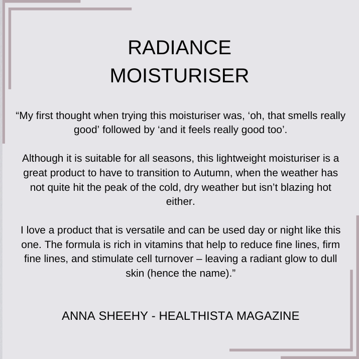 
                  
                    Anara Skincare Radiance Moisturiser Review written by Anna Shelly Healthista Magazine
                  
                