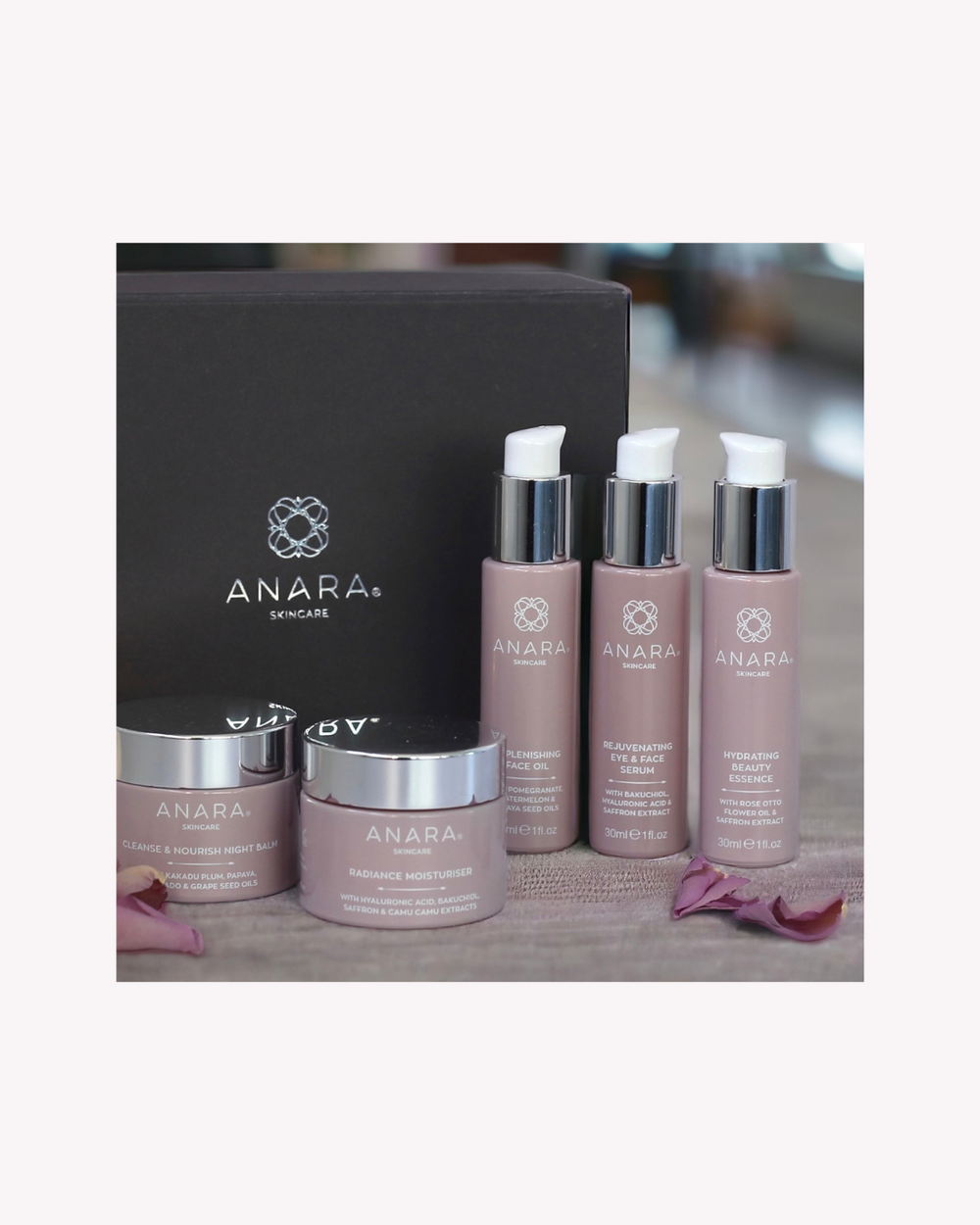 The Anara Skincare range with magnetic gift box