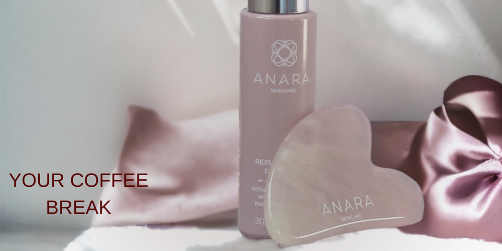 Anara Replenishing Face Oil & Rose Quartz Gua Sha with a lilac ribbon